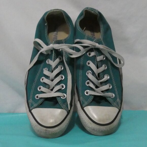 CONVERSE ALL STAR | men 5.5 - women 7.5 | Unisex Green and White Lace Up Sneaker - Picture 1 of 11